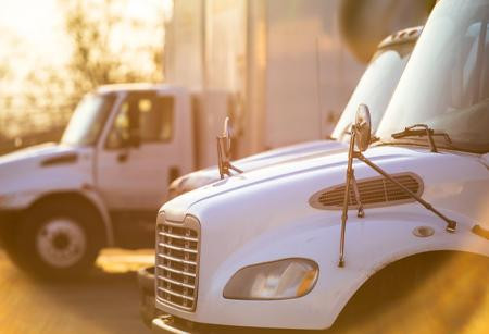 Trucks lined up